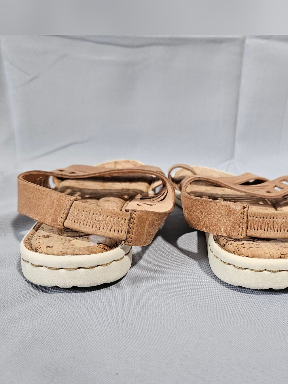 Born Boho Comfort Quark Bottom Stretch Back Sandals Brown Genuine Leather Sz 9 - Picture 5 of 9